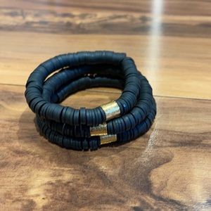 Espacio pop up shop set of 3 black signature bracelets